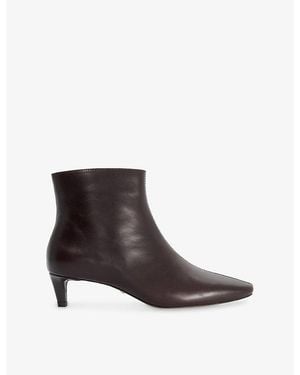 Dune Ovelle Heeled Leather Ankle Boots - Brown