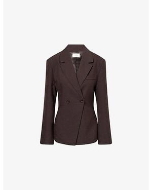 Dissh Suri Cinched Woven Blazer - Brown