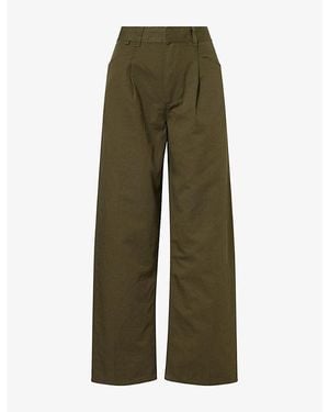 Citizens of Humanity Velha Cotton And Linen-Blend Trousers - Green