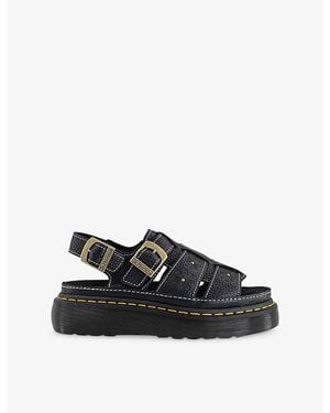 Dr. Martens Wrenlie Flower Leather Sandals - Black