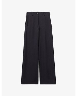 Claudie Pierlot Straight-Leg Regular-Fit Satin Trousers - Blue