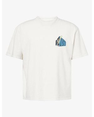 NAHMIAS Tv Logo-Print Boxy Cotton T-Shirt - White