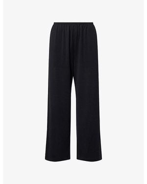TOTEME Elasticated Straight-Leg Cotton And Silk Trousers - Black