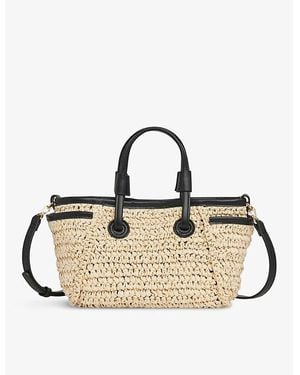 Whistles Aylin Mini Double-Handle Straw Tote Bag - Metallic
