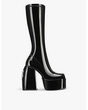 Naked Wolfe Spice Faux-leather Knee-thigh Heeled Boots - Black