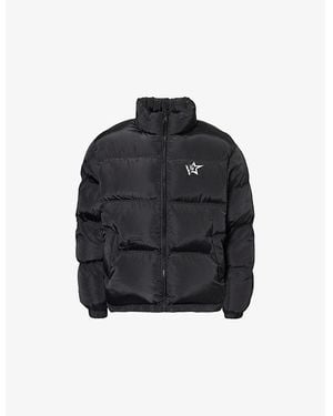Sp5der Logo-Embellished Reversible Puffer Jacket - Black