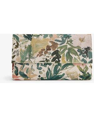 Ted Baker Lettaas Floral-print Faux-leather Travel Wallet - Natural