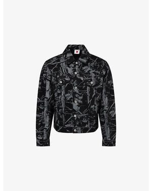 ICECREAM Tree Camo Regular-Fit Denim Trucker Jacket - Black