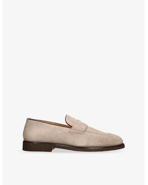 Brunello Cucinelli Slip-On Suede Loafers - Natural