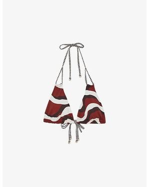 Reiss Rue Triangle Bikini Top - White