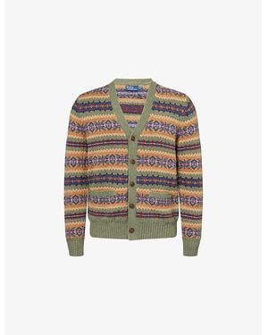 Polo Ralph Lauren Fair Isle V-Neck Cotton, Wool And Linen Cardigan - Multicolor
