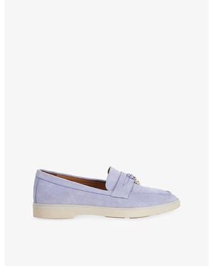 Dune Grinning Suede Loafers - White
