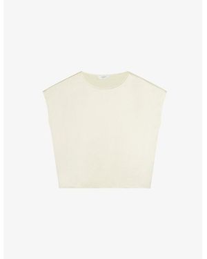 LK Bennett Lena Short-Sleeved Satin Top - White