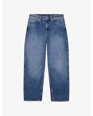 Whistles Authentic Raw-Hem Barrel Jeans - Blue