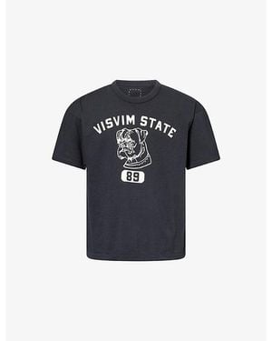 Visvim Graphic-Print Crew-Neck Cotton T-Shirt - Blue
