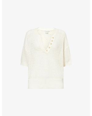 Varley Callie Open-Knit Cotton Top - White