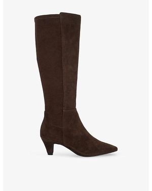 Dune Sera Suede Knee-High Boots - Brown