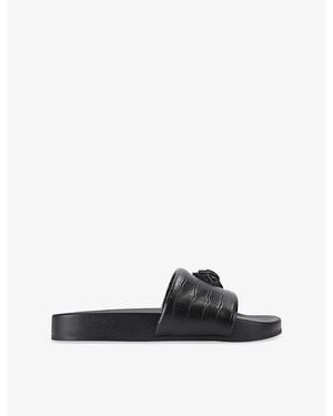 Kurt Geiger Brockwell Faux-Leather Slides - Black
