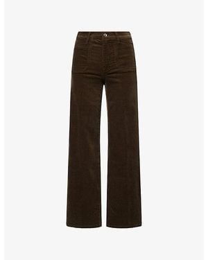 FRAME Palazzo Wide-Leg Cotton-Blend Corduroy Trousers - Brown