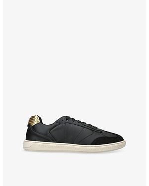 Versace Logo-Plaque Leather Trainers - Black
