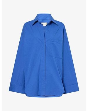 Dissh Ina Relaxed-Fit Cotton Shirt - Blue