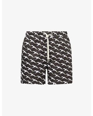 ARRELS Barcelona Birds Printed Swim Shorts - Black