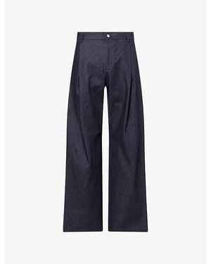 Seventh 440 Bermuda Wide-Leg Denim Jeans - Blue