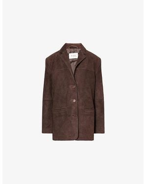 Dissh Hendrix Camp-Collar Suede Jacket - Brown