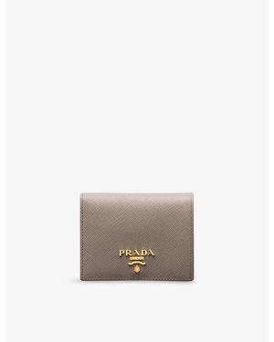 Prada Small Saffiano Leather Wallet - Gray