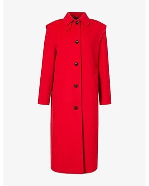 Weekend by Maxmara Gessati Wool Long Coat - Red