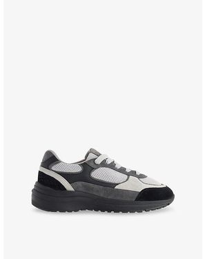 Arne Apollo Suede And Mesh Low-Top Trainers - Black