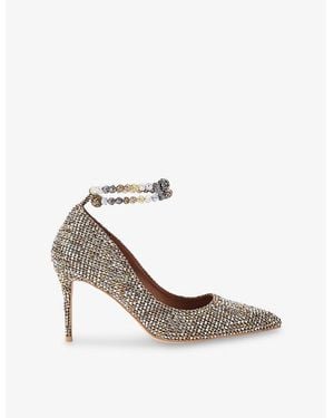 Kurt Geiger Belgravia Jewel Heeled Woven Courts - White