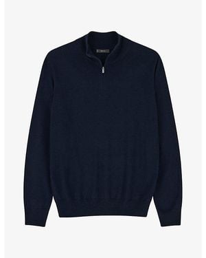 BOGGI Half-Zip Wool Sweatshirt - Blue