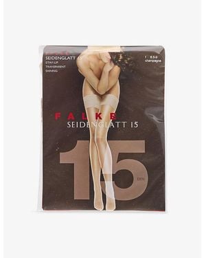 FALKE Seidenglatt 15 Den Stretch-Knit Stockings - Brown