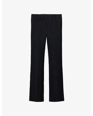 Homme Plissé Issey Miyake Tailored Straight-Leg Knit Trousers - Black
