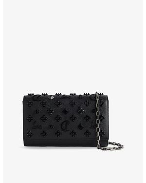 Christian Louboutin Paloma Loubinthesky Spike Leather Clutch Bag - Black