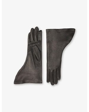 Rick Owens Flared Leather Gloves - Black
