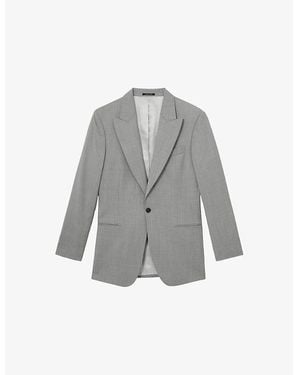 Reiss Inspired Single-Breasted Wool Blazer - Gray