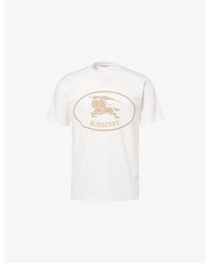 Burberry Knight Stamp Cotton-Jersey T-Shirt - White