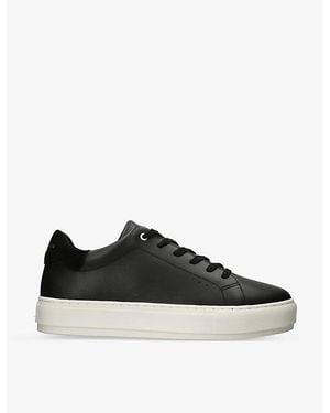 Kurt Geiger Laney2 Foil-Logo Leather Low-Top Trainers - Black