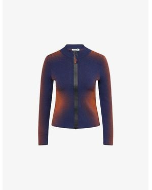 Ph5 Heat Tech Graphic-Pattern Knit Jacket - Blue