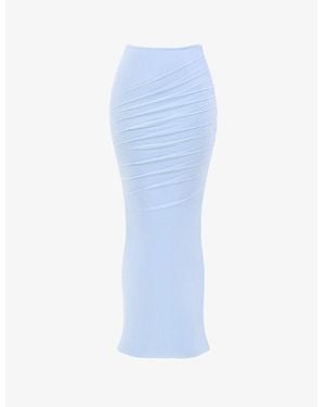 Mistress Rocks Tie-Waist High-Rise Stretch-Woven Maxi Skirt - Blue