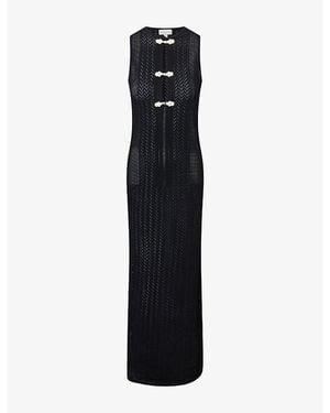 Pretty Lavish Celeste Clasp Knitted Maxi Dresss - Black