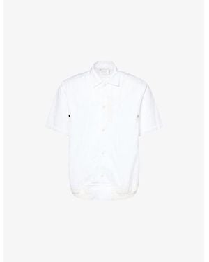 Sacai Collared Short-Sleeve Cotton-Poplin Shirt - White