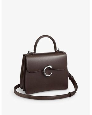 Cartier Panthère De Small Leather Top-Handle Bag - Brown