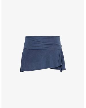 Peachy Den Kylie Flared-Hem Stretch-Woven Skort - Blue