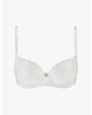 Aubade Rosessence Stretch-Lace Half-Cup Bra - White