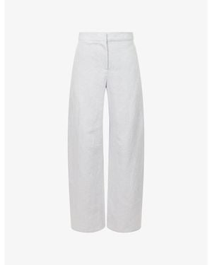 Samsøe & Samsøe Saroko Wide-Leg Cotton And Linen-Blend Trousers - White