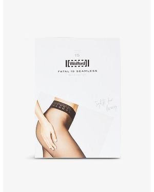 Wolford Fatal 15 Seamless Stretch-Knit Tights - White