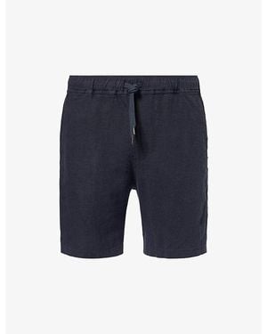Derek Rose Vienna Drawstring Linen Shorts - Blue